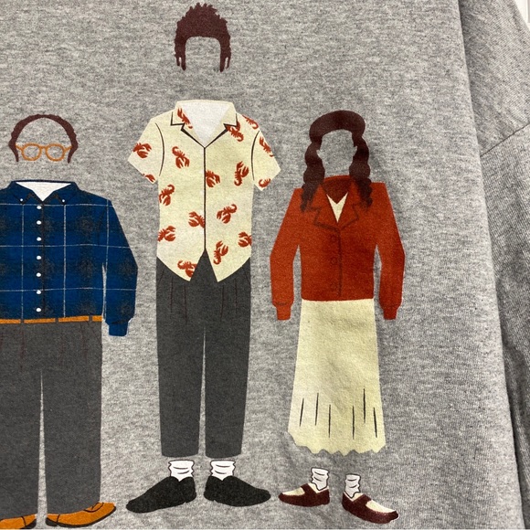 Seinfeld Cast Silhouette t shirt 2X Elaine George Kramer and Jerry Hair - Picture 7 of 9